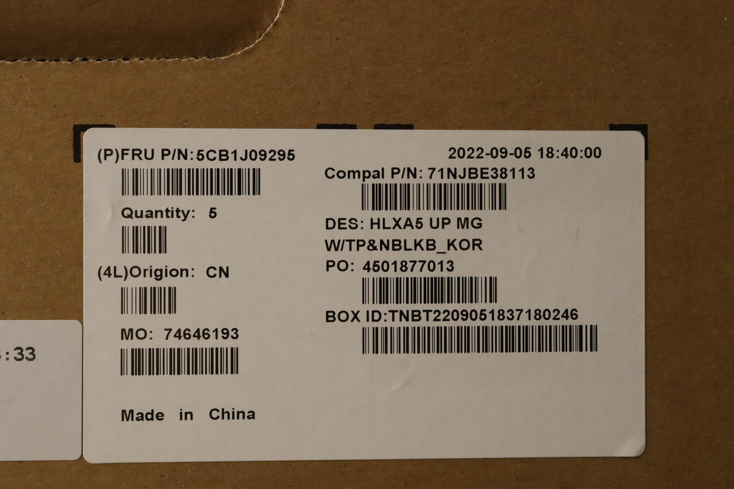 Lenovo Cover Upper Case Assembly Kor - 5CB1J09295