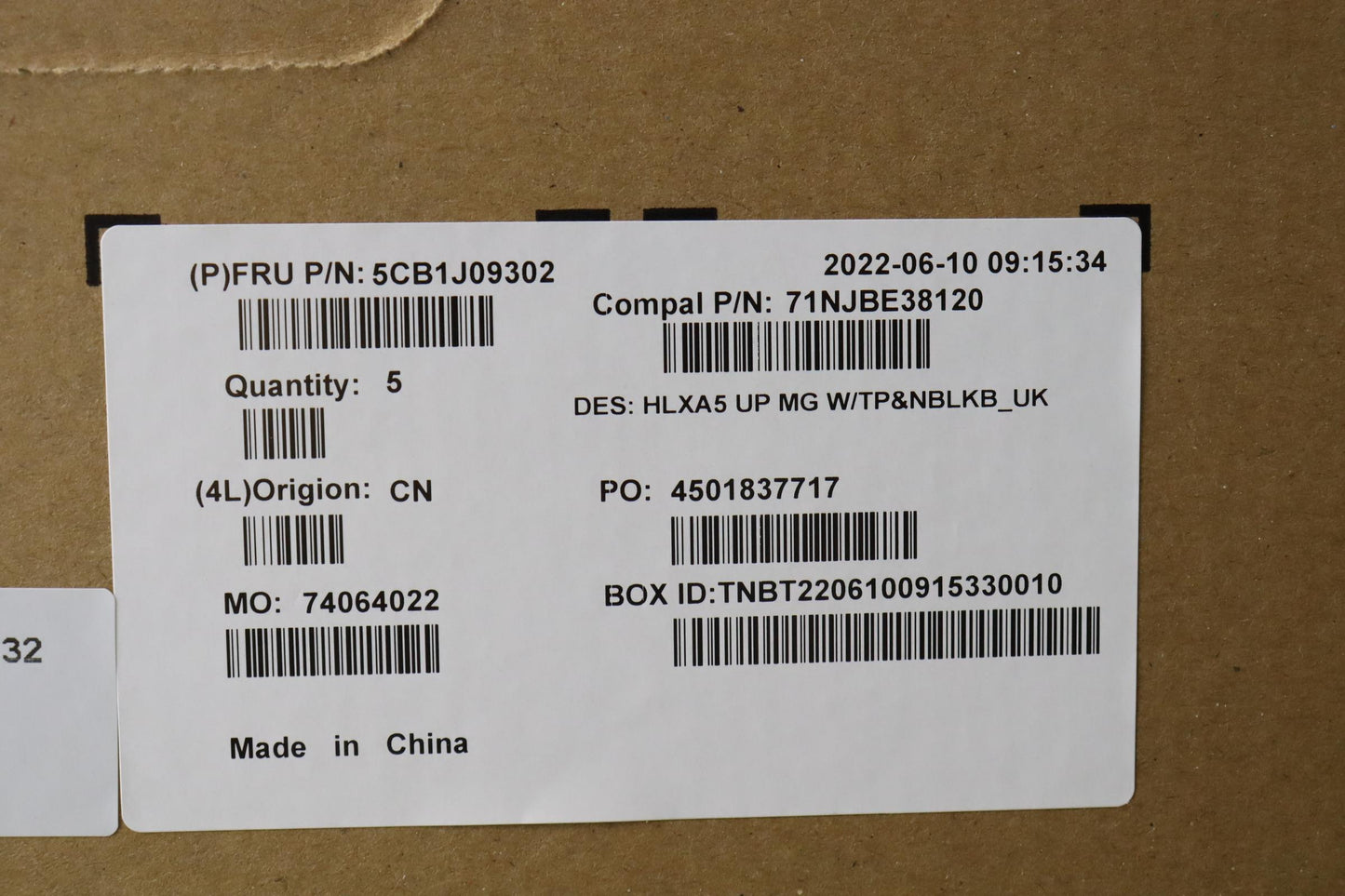 Lenovo Cover Upper Case Assembly Uke - 5CB1J09302