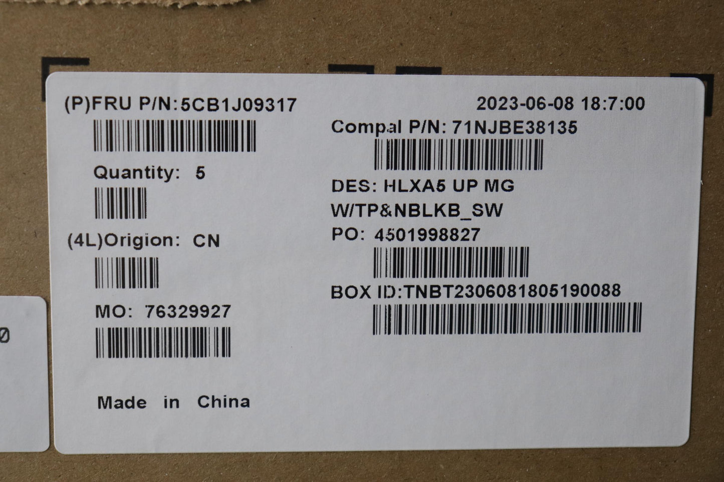 Lenovo Cover Upper Case Assembly Sws - 5CB1J09317