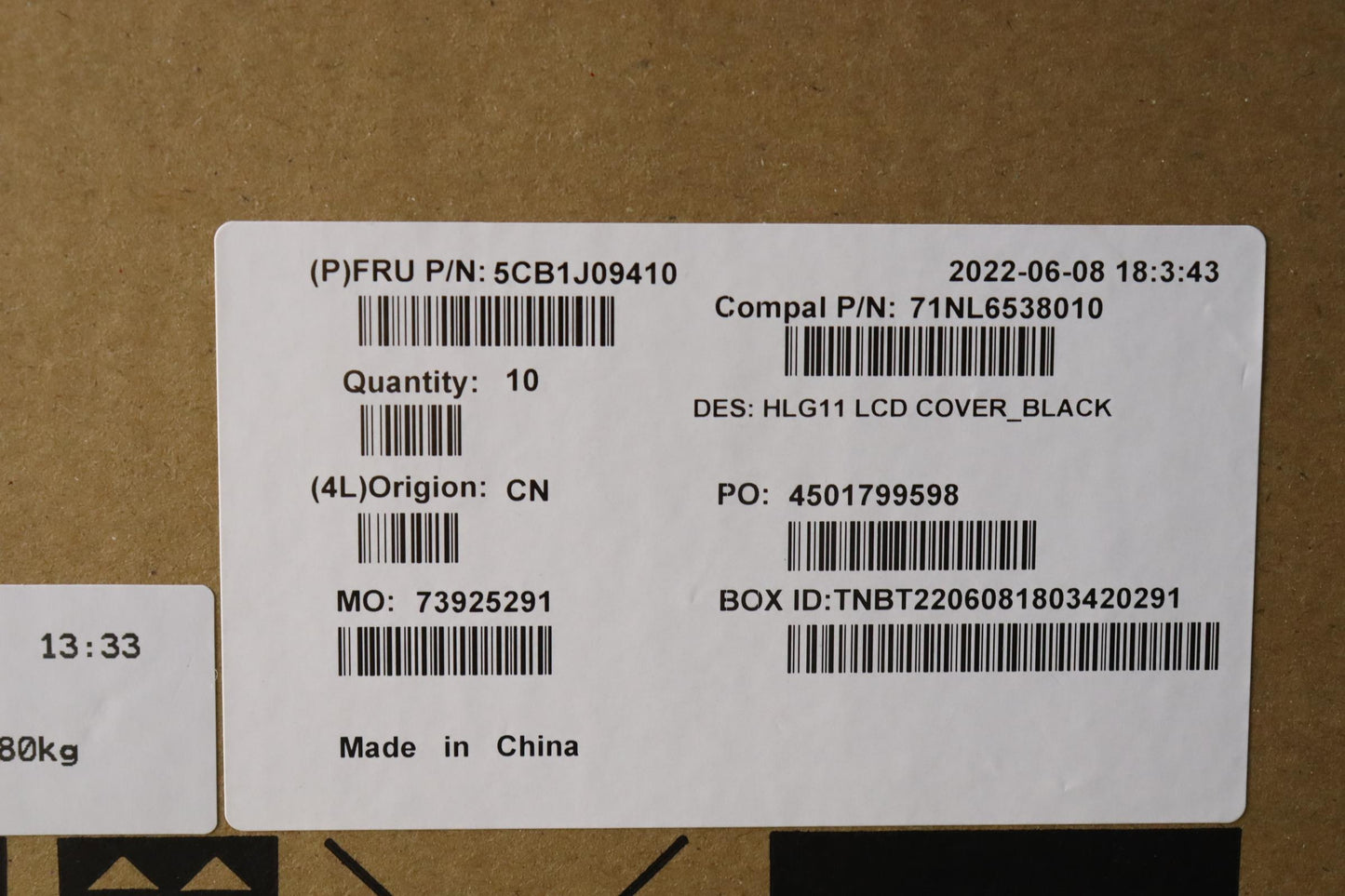Lenovo Cover Lcd Cover C 82Sa Black - 5CB1J09410