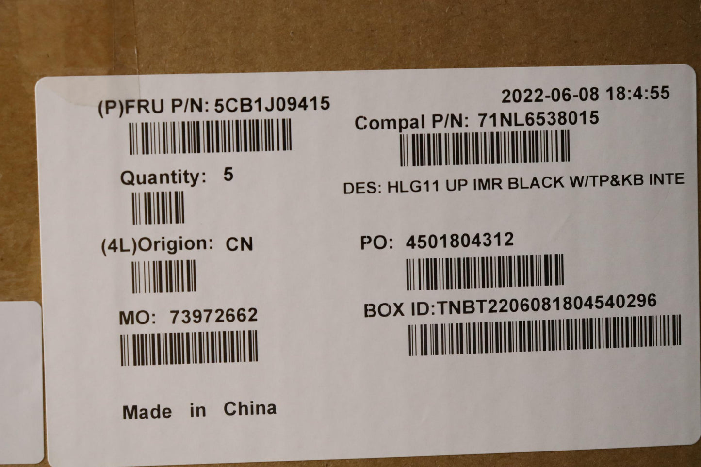 Lenovo Cover Upper Case Asmeuro Eng C - 5CB1J09415