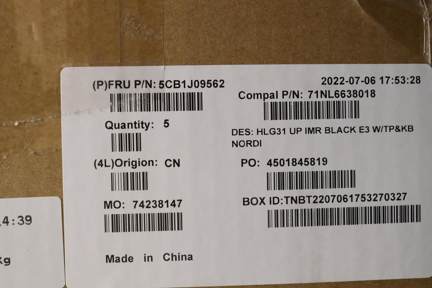 Lenovo Cover Uppercaseasmnordic C82Sa - 5CB1J09562