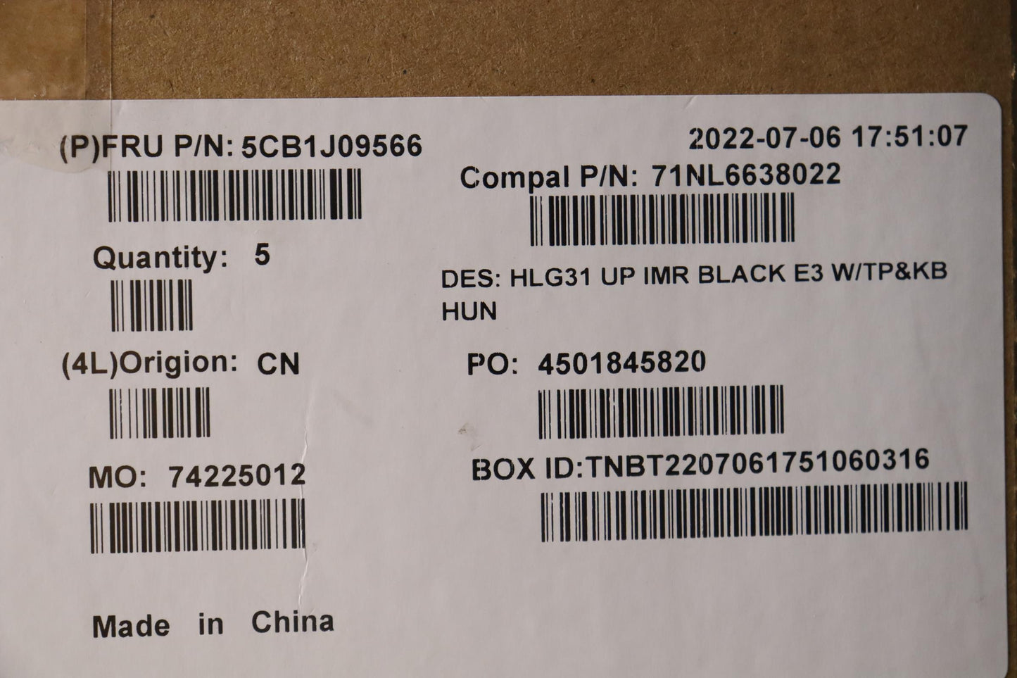 Lenovo Cover Uppercaseasmhun C82Sa E3 - 5CB1J09566