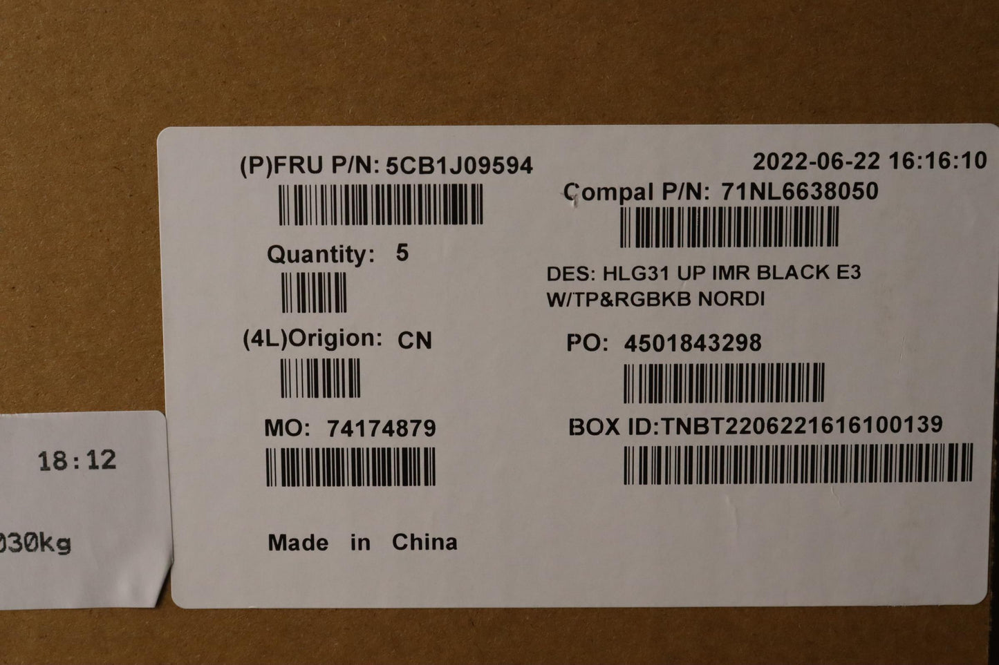 Lenovo Cover Uppercaseasmnordic C82Sa - 5CB1J09594