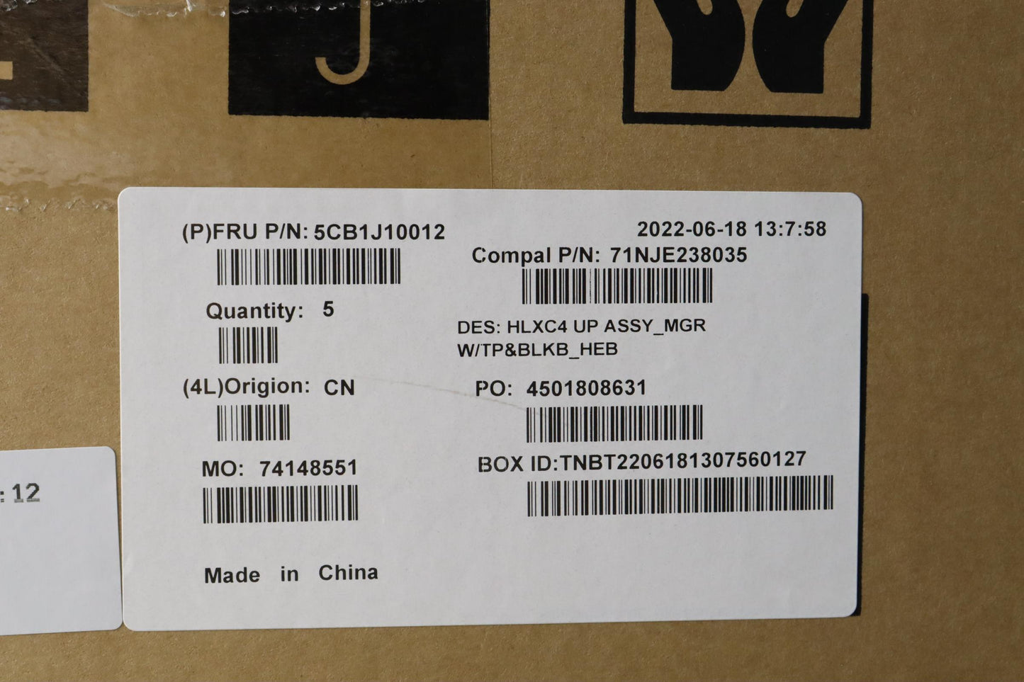Lenovo Cover Upper Case Assembly Hbw - 5CB1J10012
