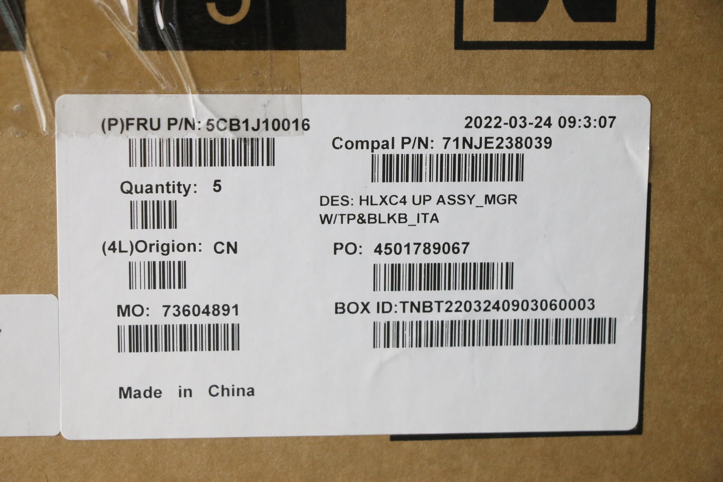 Lenovo Cover Upper Case Assembly Ita - 5CB1J10016
