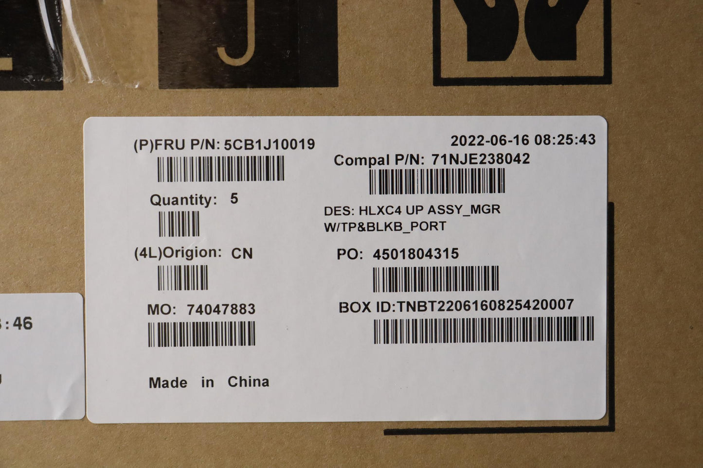 Lenovo Cover Upper Case Assembly Por - 5CB1J10019