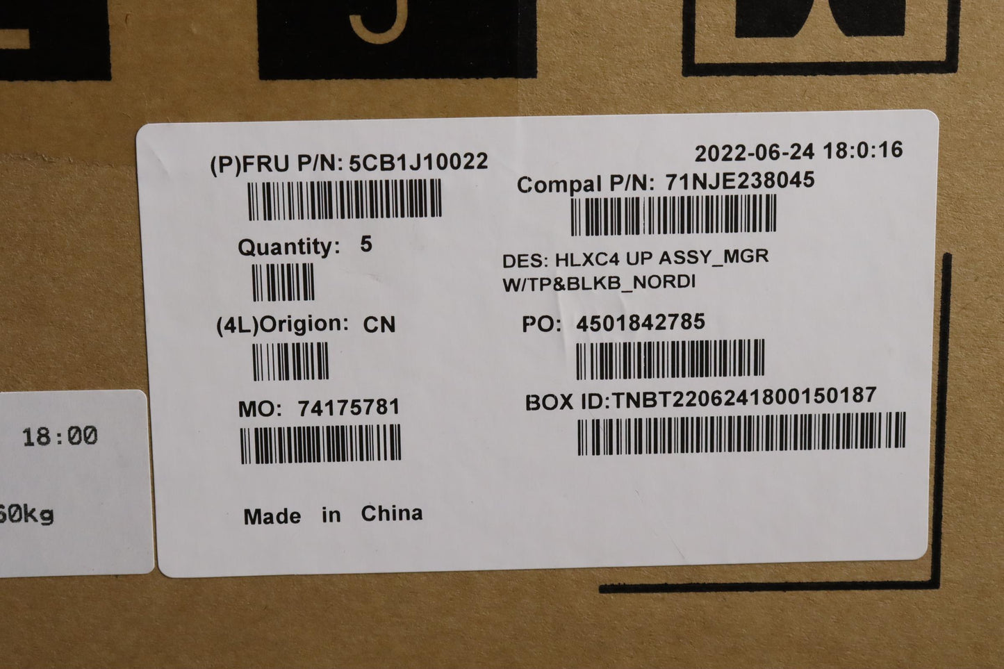Lenovo Cover Upper Case Assembly Nord - 5CB1J10022