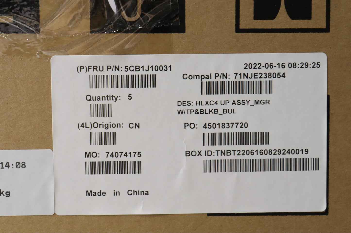 Lenovo Cover Upper Case Assembly Bul - 5CB1J10031