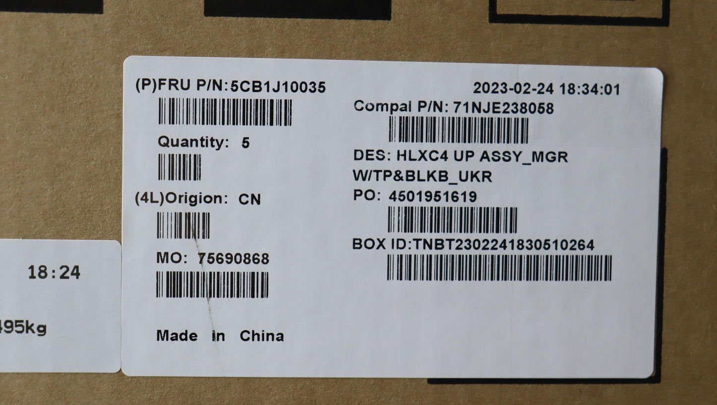 Lenovo Cover Upper Case Assembly Ukr - 5CB1J10035