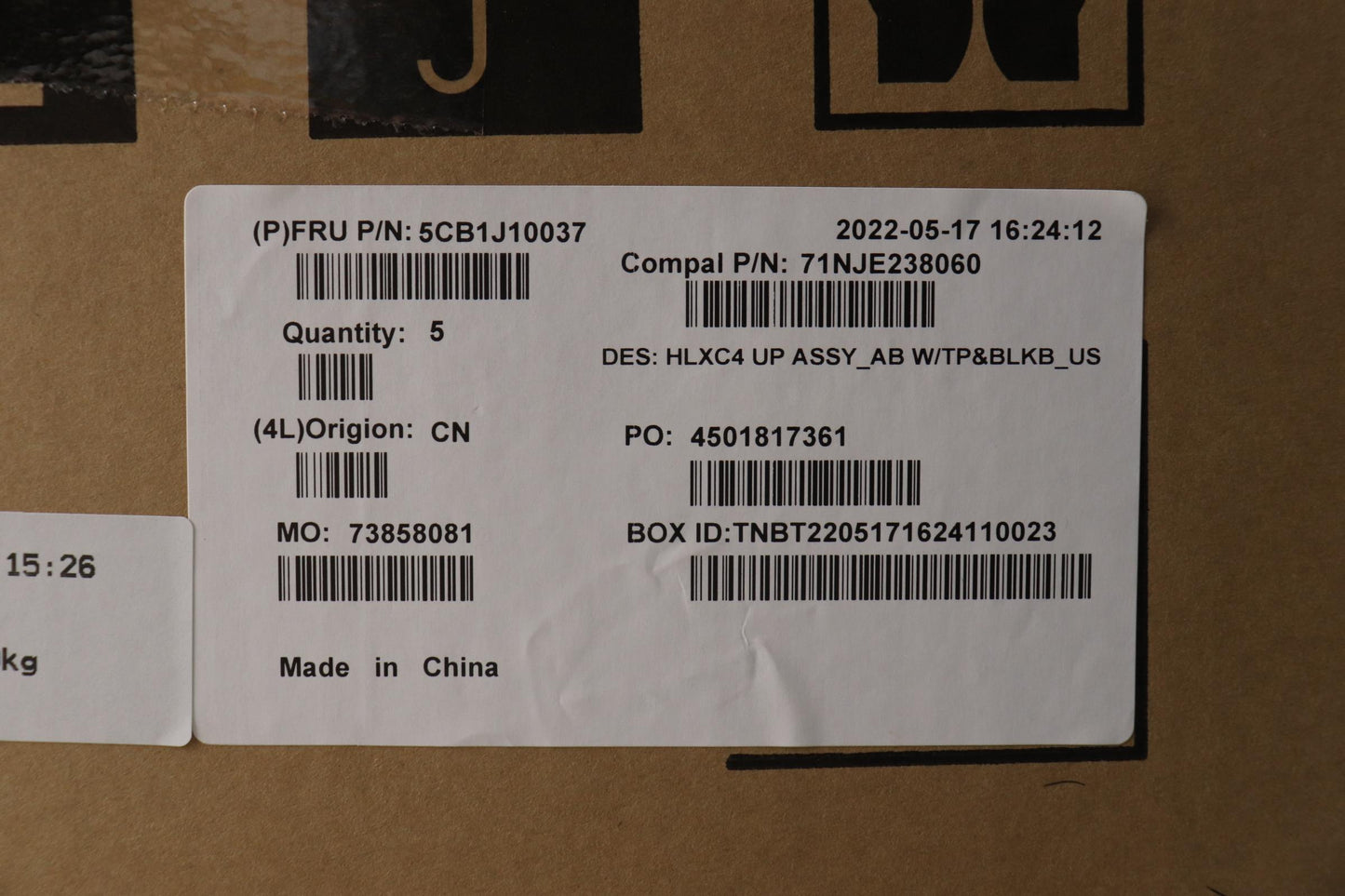 Lenovo Cover Upper Case Assembly Eng - 5CB1J10037