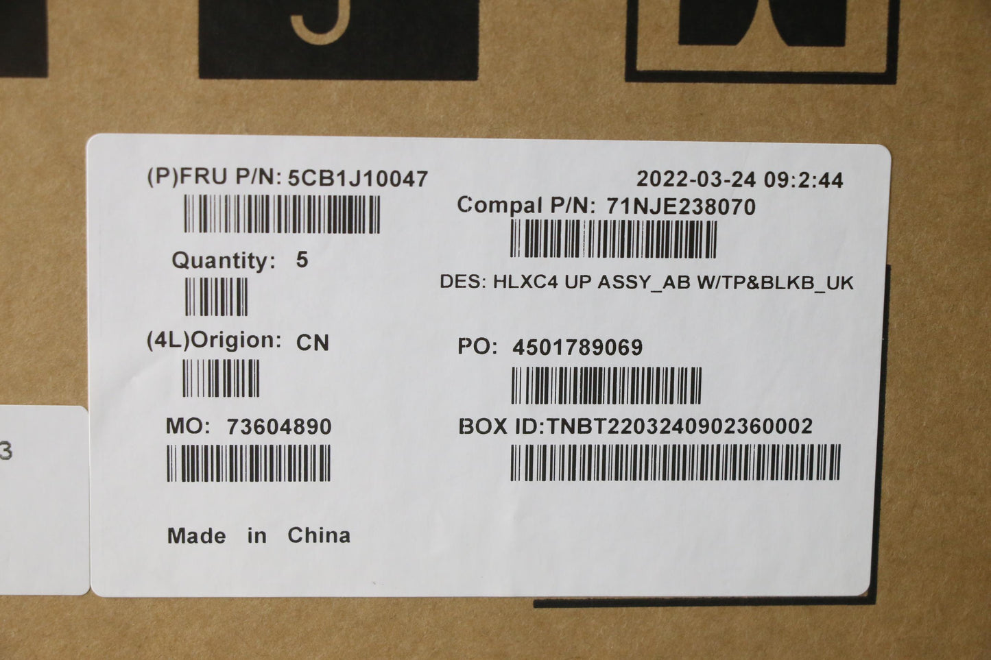 Lenovo Cover Upper Case Assembly Uke - 5CB1J10047