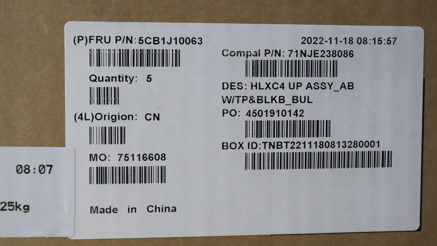 Lenovo Cover Upper Case Assembly Bul - 5CB1J10063