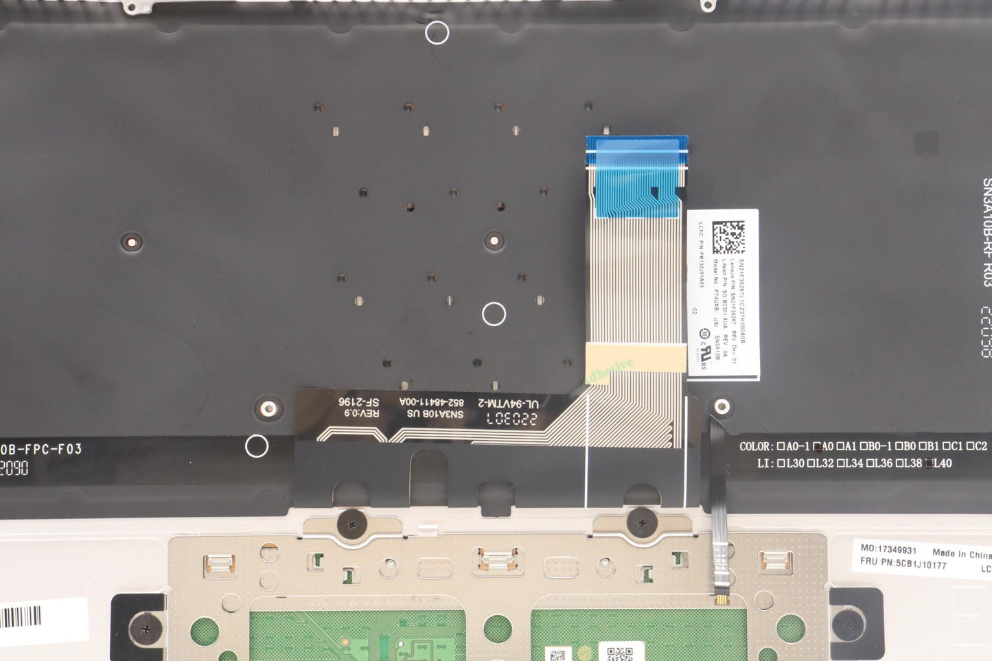Lenovo Cover Upper Case Asmeuro Eng L - 5CB1J10177