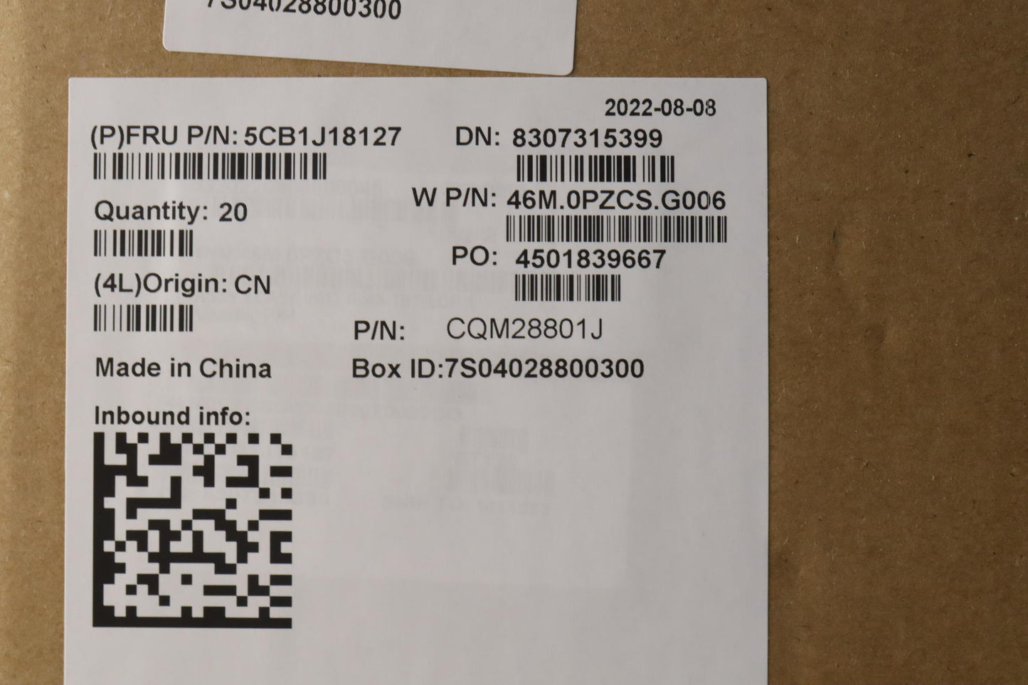 Lenovo D Cover, Without RJ45, Primus, with TBT - 5CB1J18127