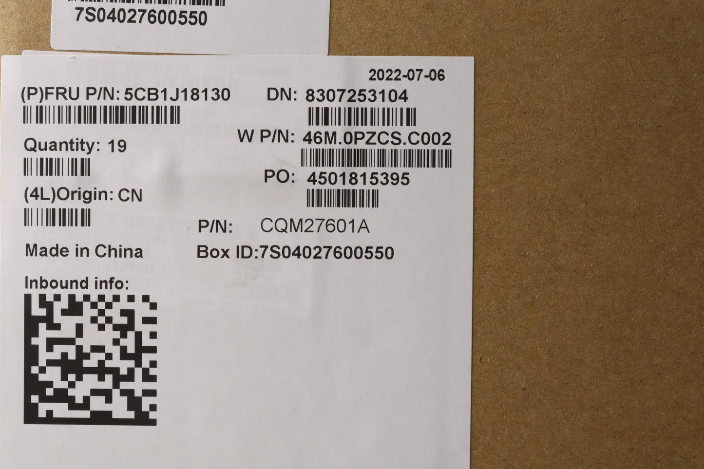 Lenovo Cover Fru D Cover, Asm, Cf, Tb - 5CB1J18130