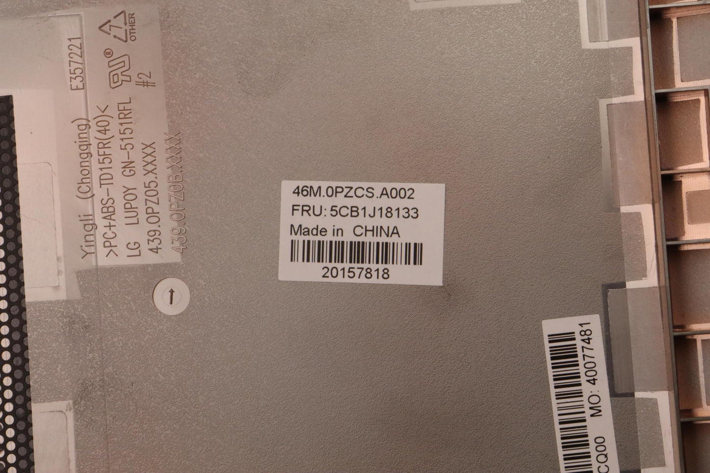 Lenovo Cover Fru Dcover Nrj45 Asm Tbt - 5CB1J18133