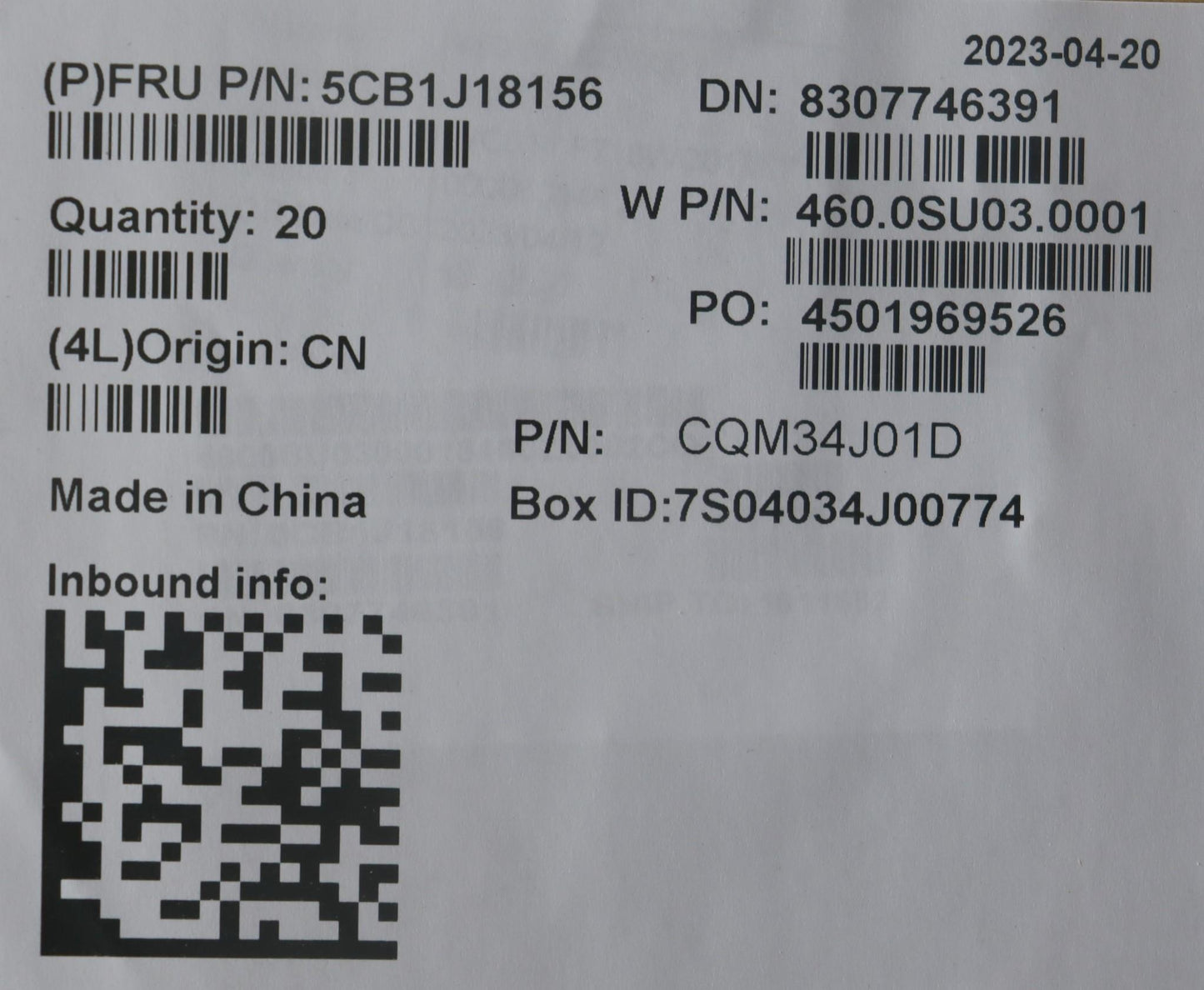 Lenovo Cover Fru Cover B Cover 100W G - 5CB1J18156