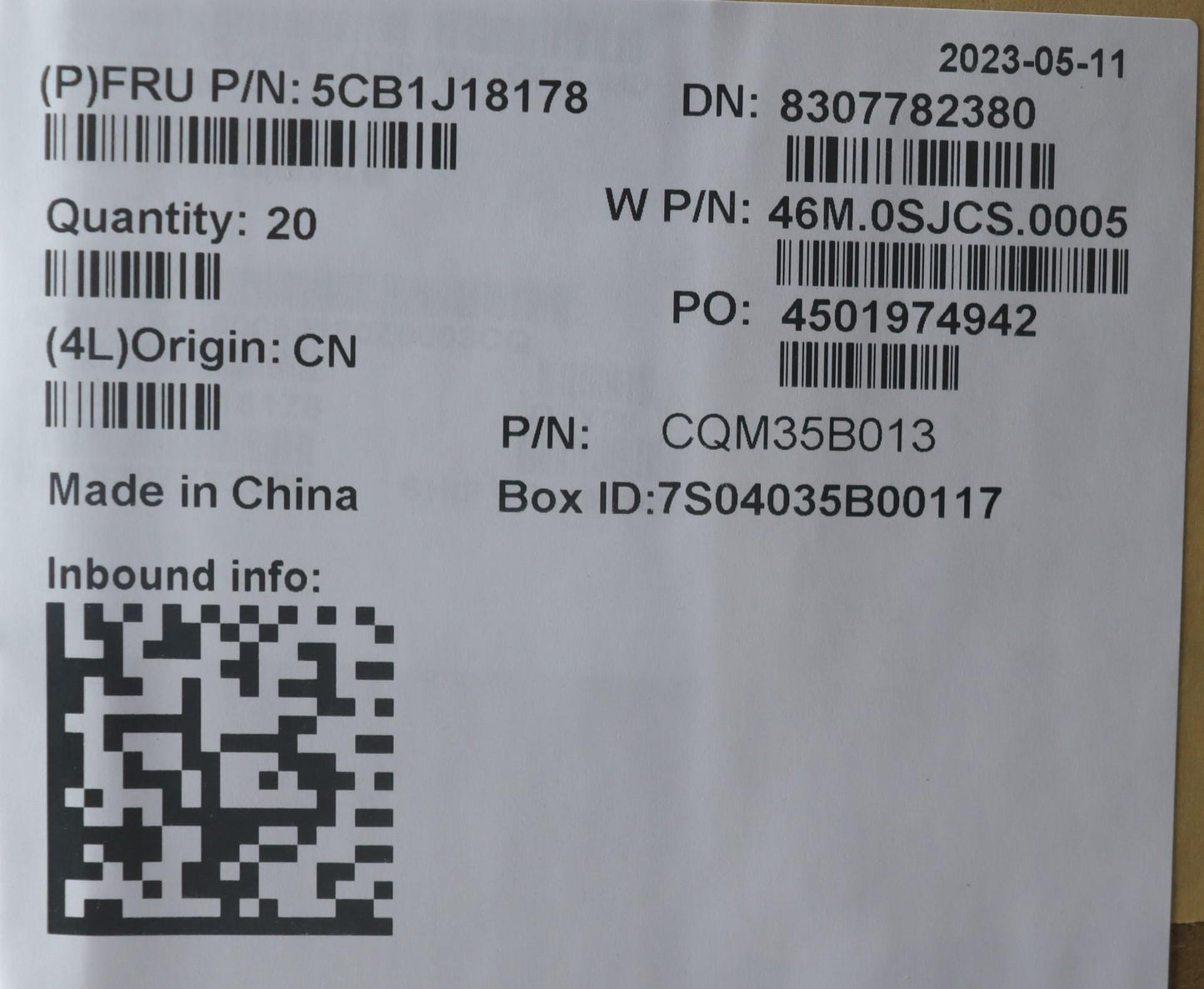 Lenovo Cover Fruacov,Asm,Pla,2.4T,Irw - 5CB1J18178