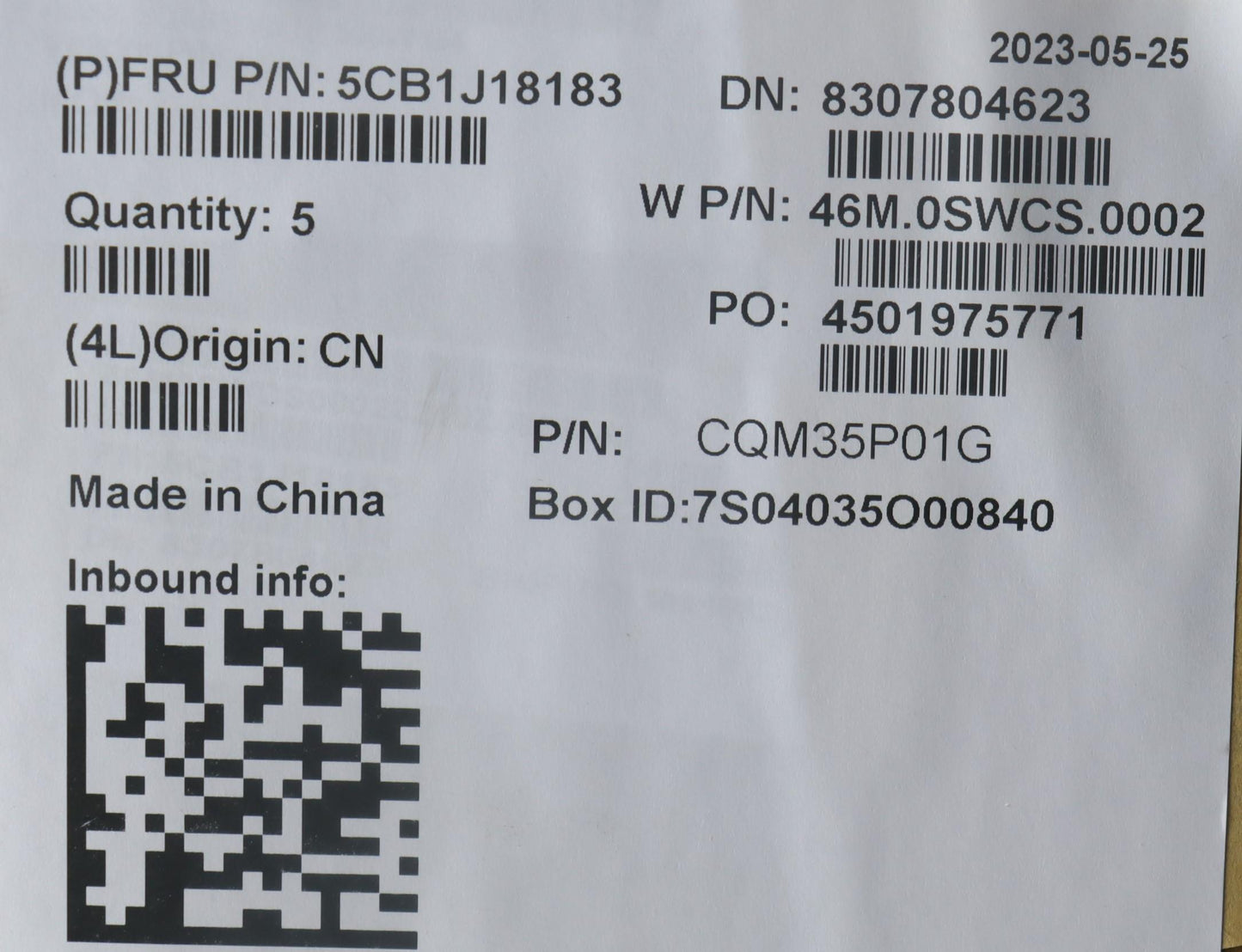 Lenovo Cover Fru C Cover Asm Nowfc Bl - 5CB1J18183