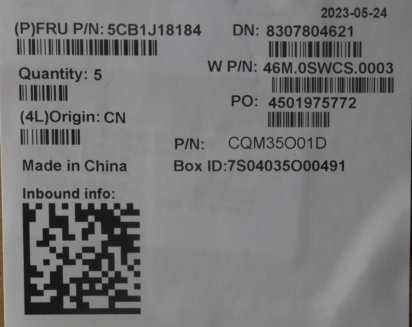 Lenovo Cover Fru C Cover Asm Wfc Blac - 5CB1J18184