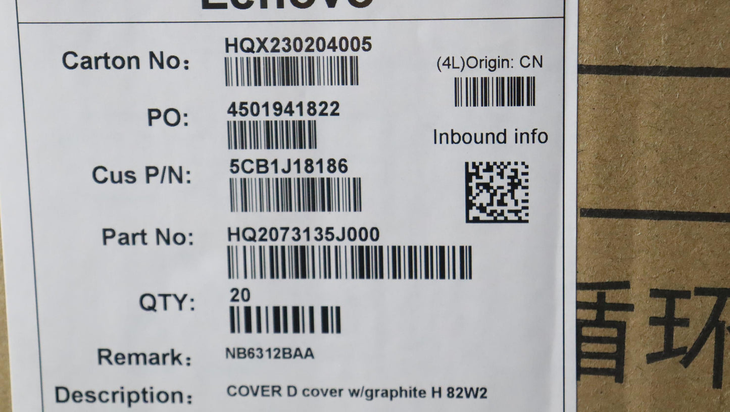 Lenovo D-Cover with Graphite - 5CB1J18186