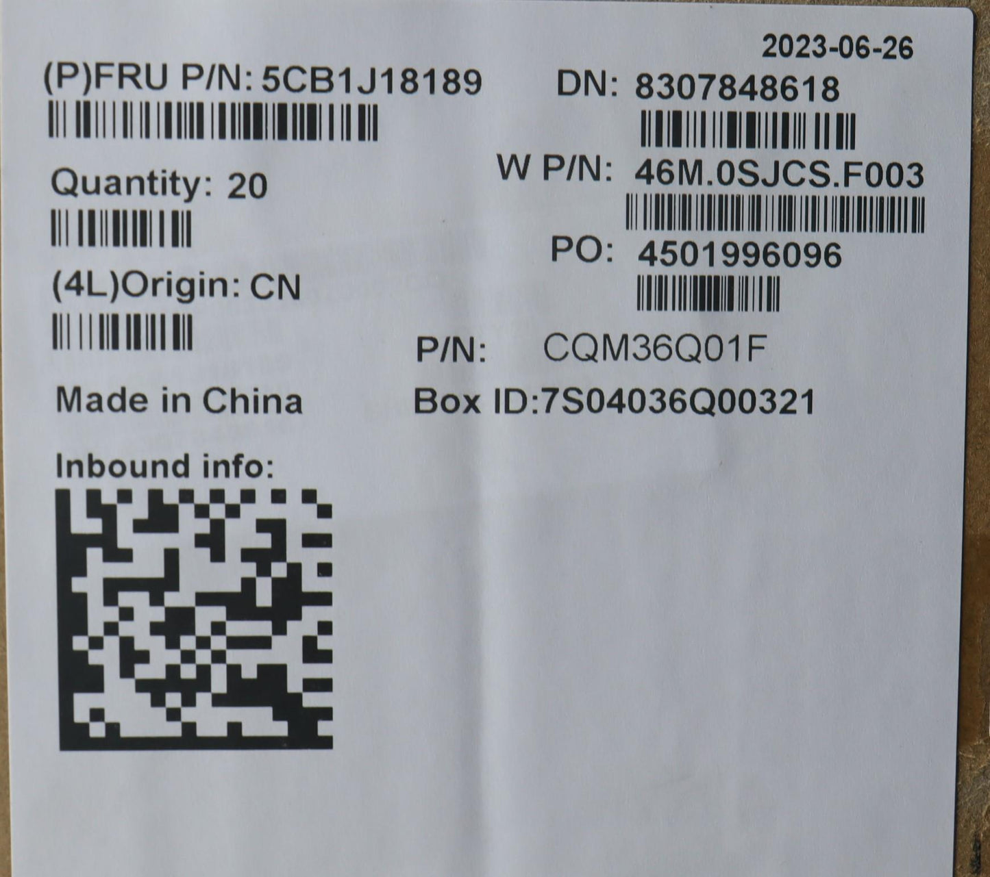 Lenovo Cover Fru A Cover Asm Rgb Wl+W - 5CB1J18189