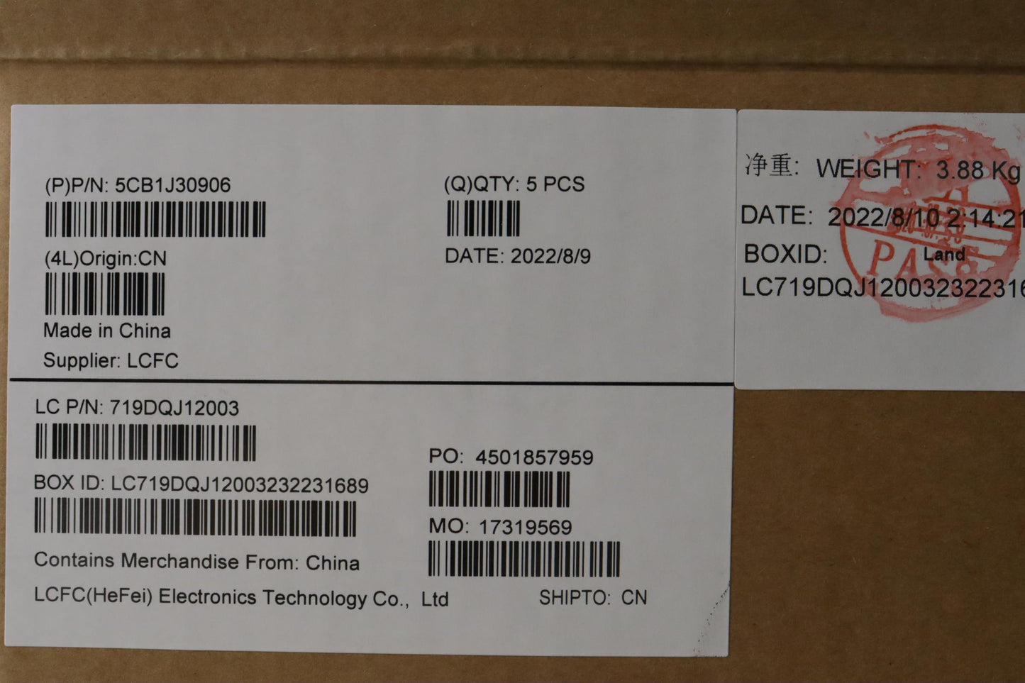 Lenovo Cover Upper Case Asmusa Eng L8 - 5CB1J30906
