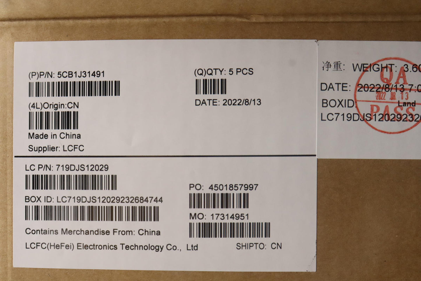 Lenovo White Backlit Keyboard with C-Cover, USA English - 5CB1J31491