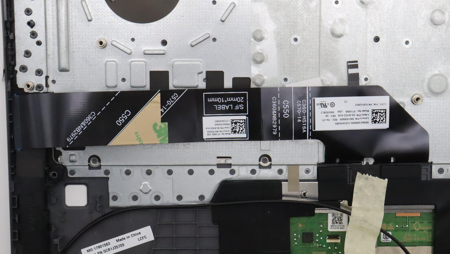 Lenovo C-Cover with Keyboard, USA English Layout, Storm Grey, Backlit, Fingerprint - 5CB1J35709