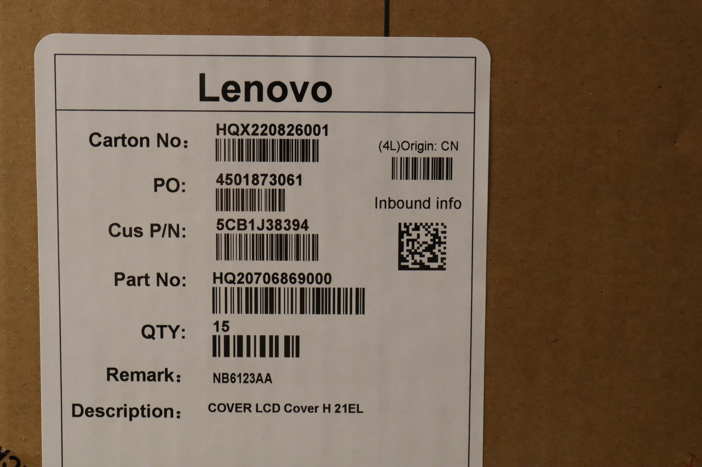 Lenovo Cover Lcd Cover H 21El - 5CB1J38394