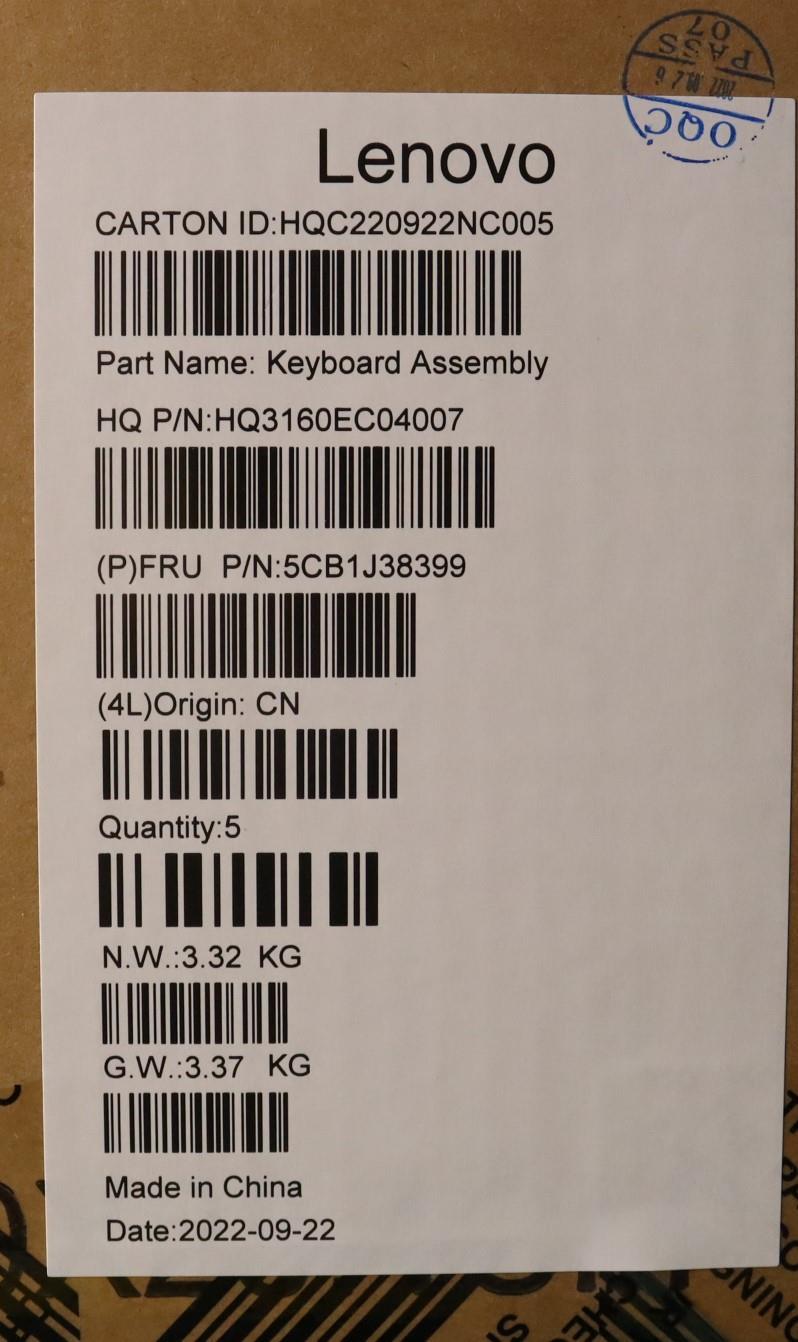 Lenovo Cover Upper Case Asmbel H 82Uw - 5CB1J38399