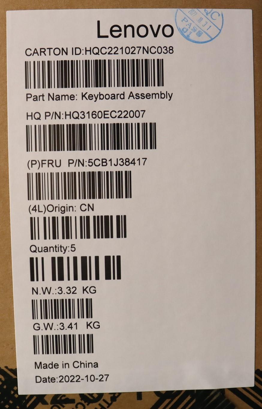 Lenovo Cover Upper Case Asmla Spa H82 - 5CB1J38417