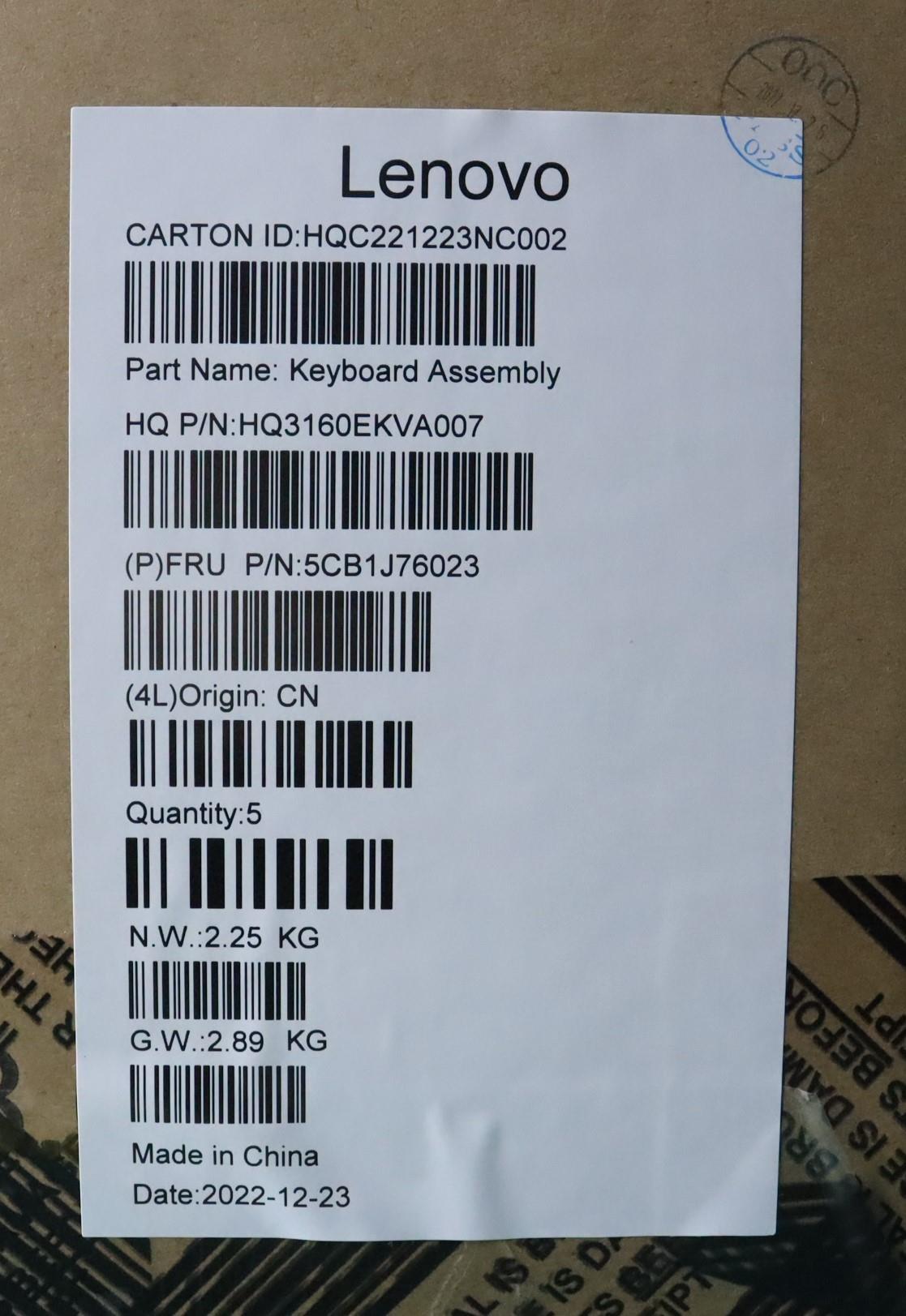 Lenovo Cover Upper Case Assembly Cze/ - 5CB1J76023