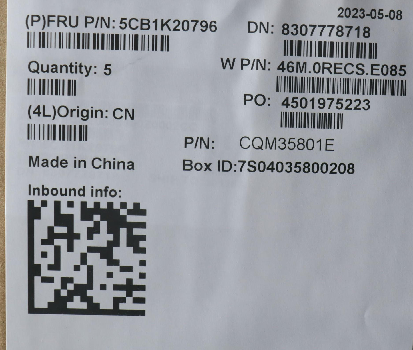 Lenovo Cover Upper Case Assembly Rus - 5CB1K20796