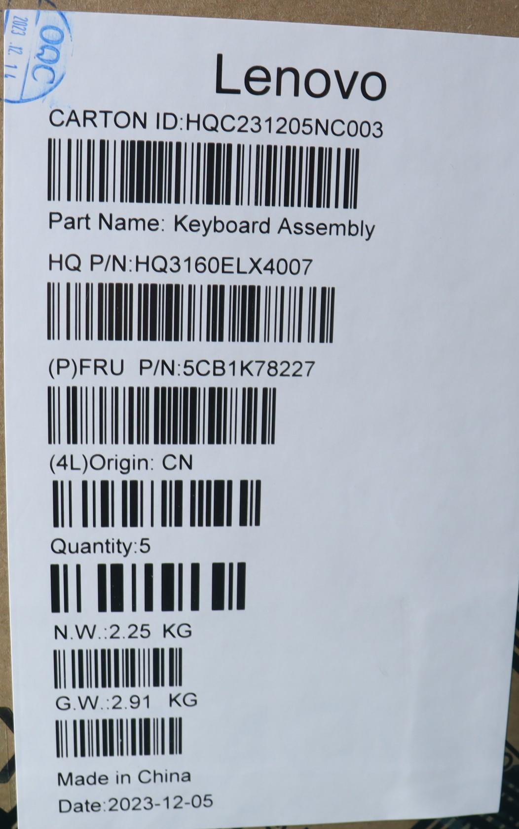 Lenovo Cover Upper Case Assembly Rus_ - 5CB1K78227