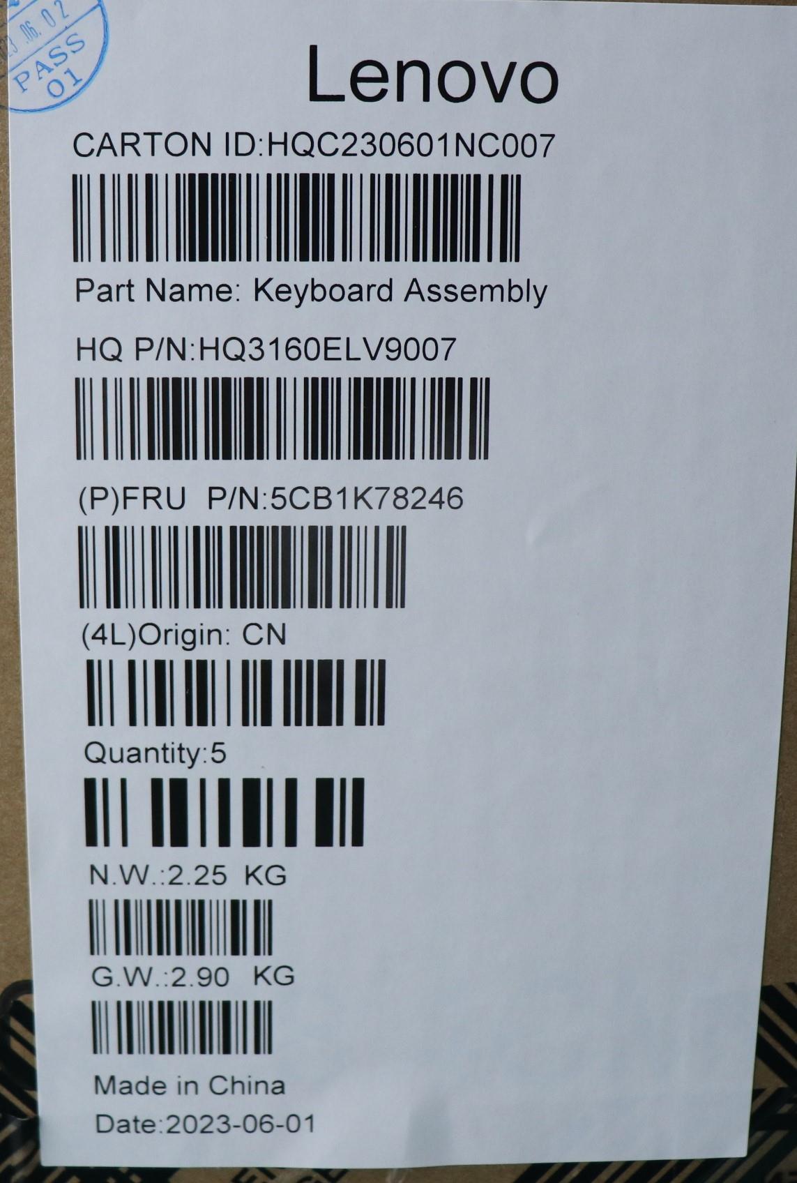 Lenovo Cover Upper Case Assembly Fra/ - 5CB1K78246