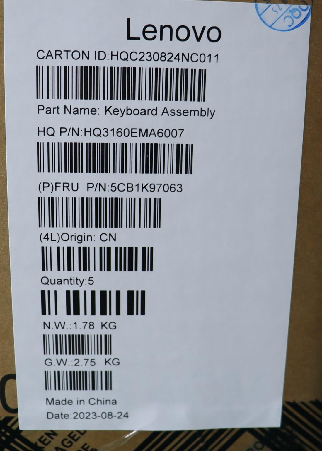 Lenovo Cover Upper Case Assembly Tc H - 5CB1K97063