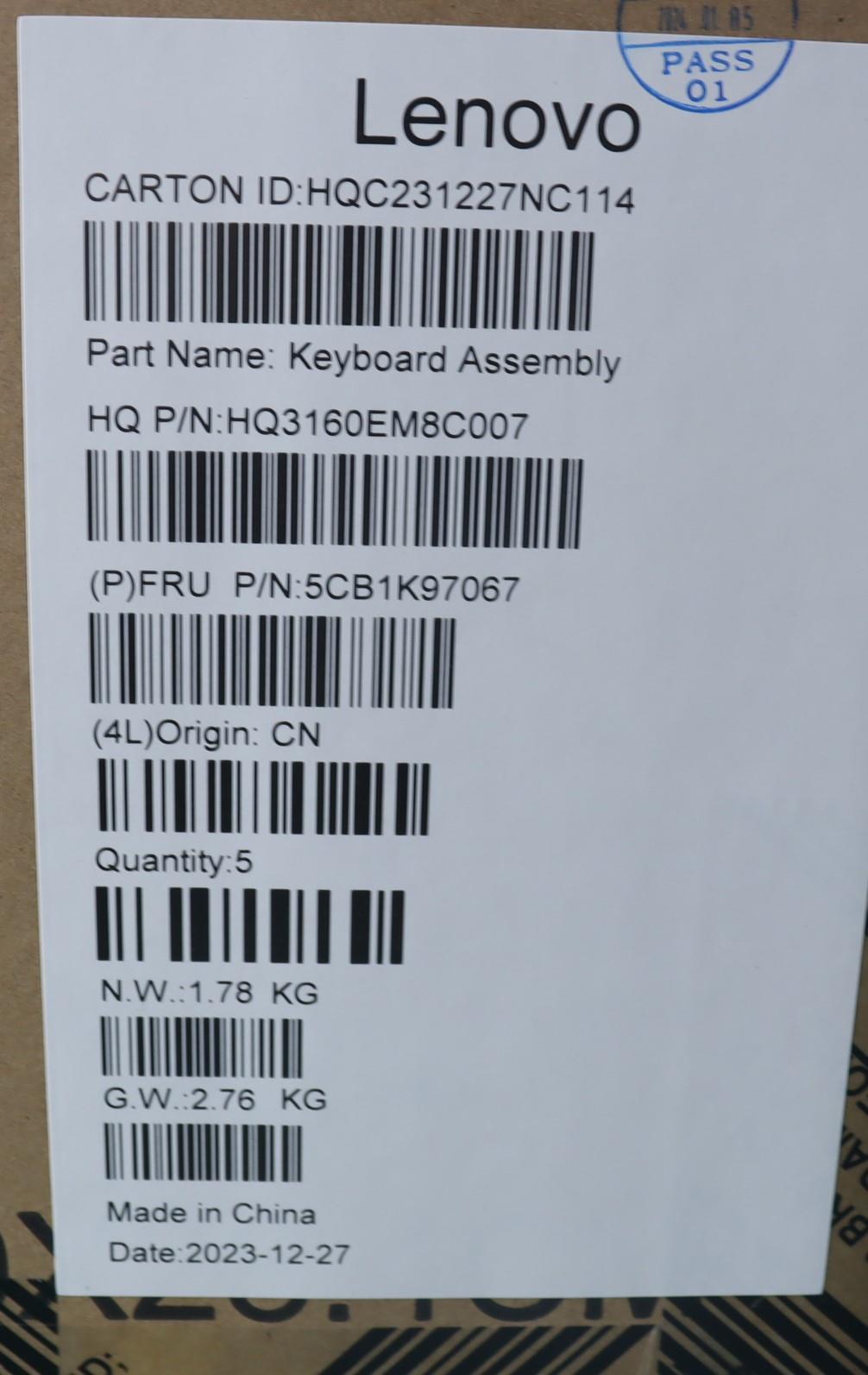 Lenovo Cover Upper Case Assembly Ukr - 5CB1K97067
