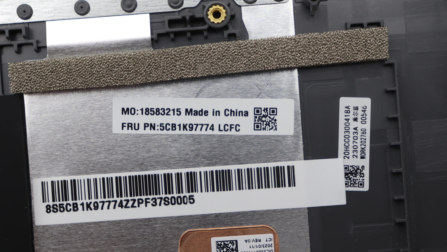Lenovo Cover Upper Case Assembly Fra - 5CB1K97774