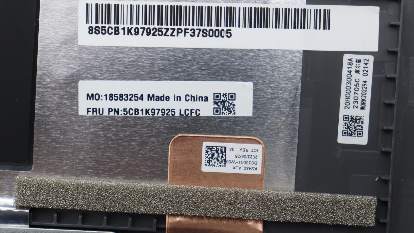 Lenovo Cover Upper Case Assembly Euro - 5CB1K97925