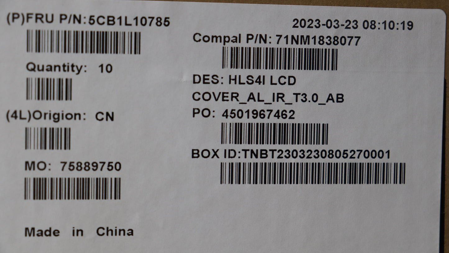 Lenovo Cover Lcd Cover W/Ant C82Xd T3 - 5CB1L10785
