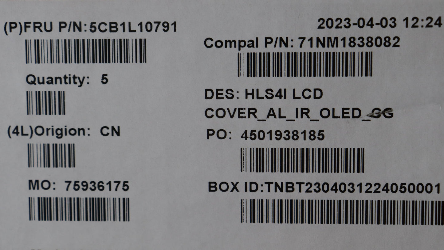 Lenovo Cover Lcd Cover W/Ant C82Xd Ol - 5CB1L10791