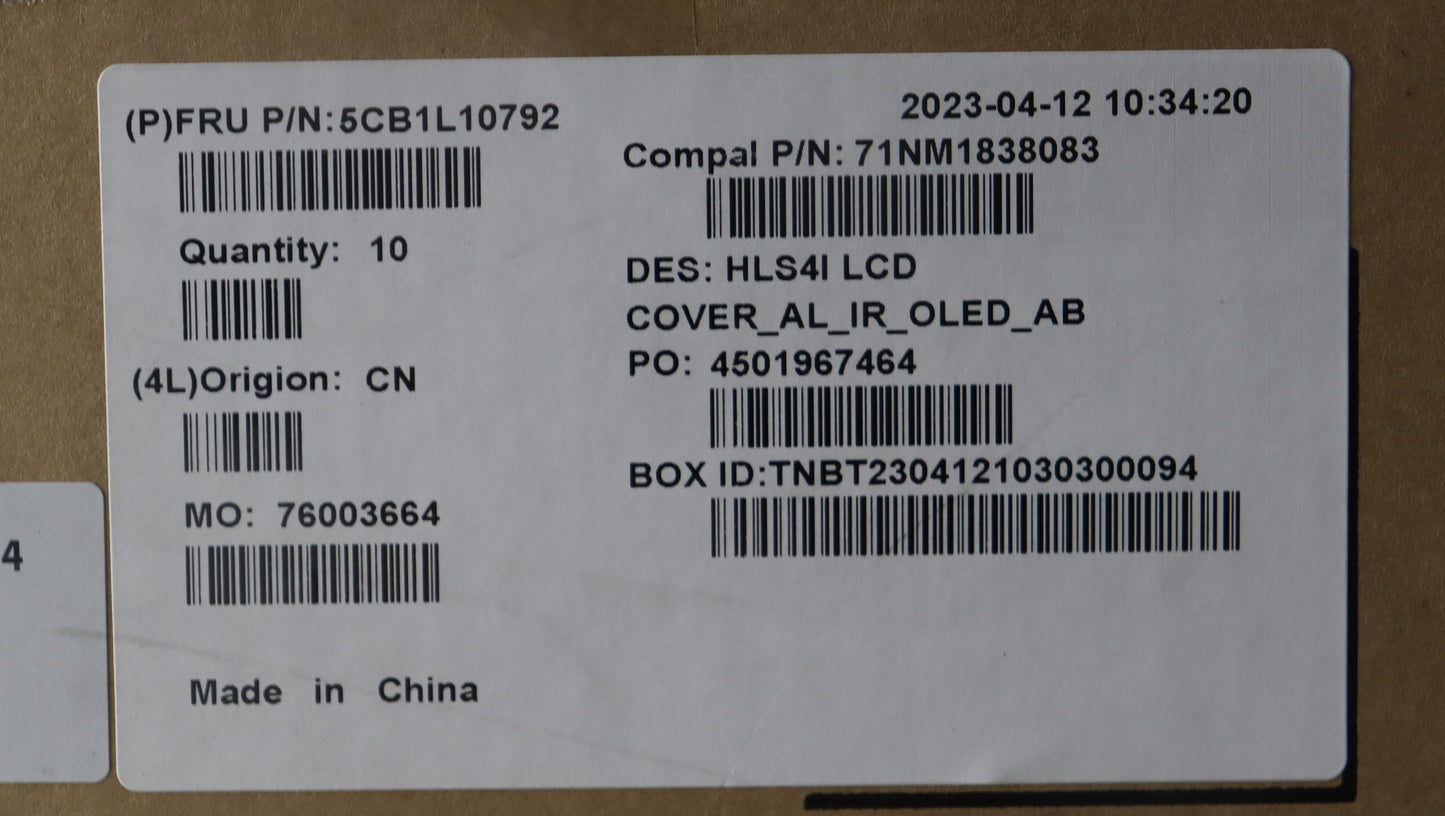 Lenovo Cover Lcd Cover W/Ant C82Xd Ol - 5CB1L10792