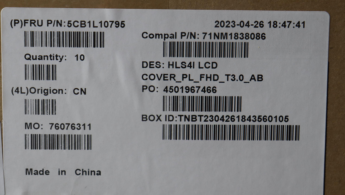 Lenovo Cover Lcd Cover W/Ant C82Xd T3 - 5CB1L10795