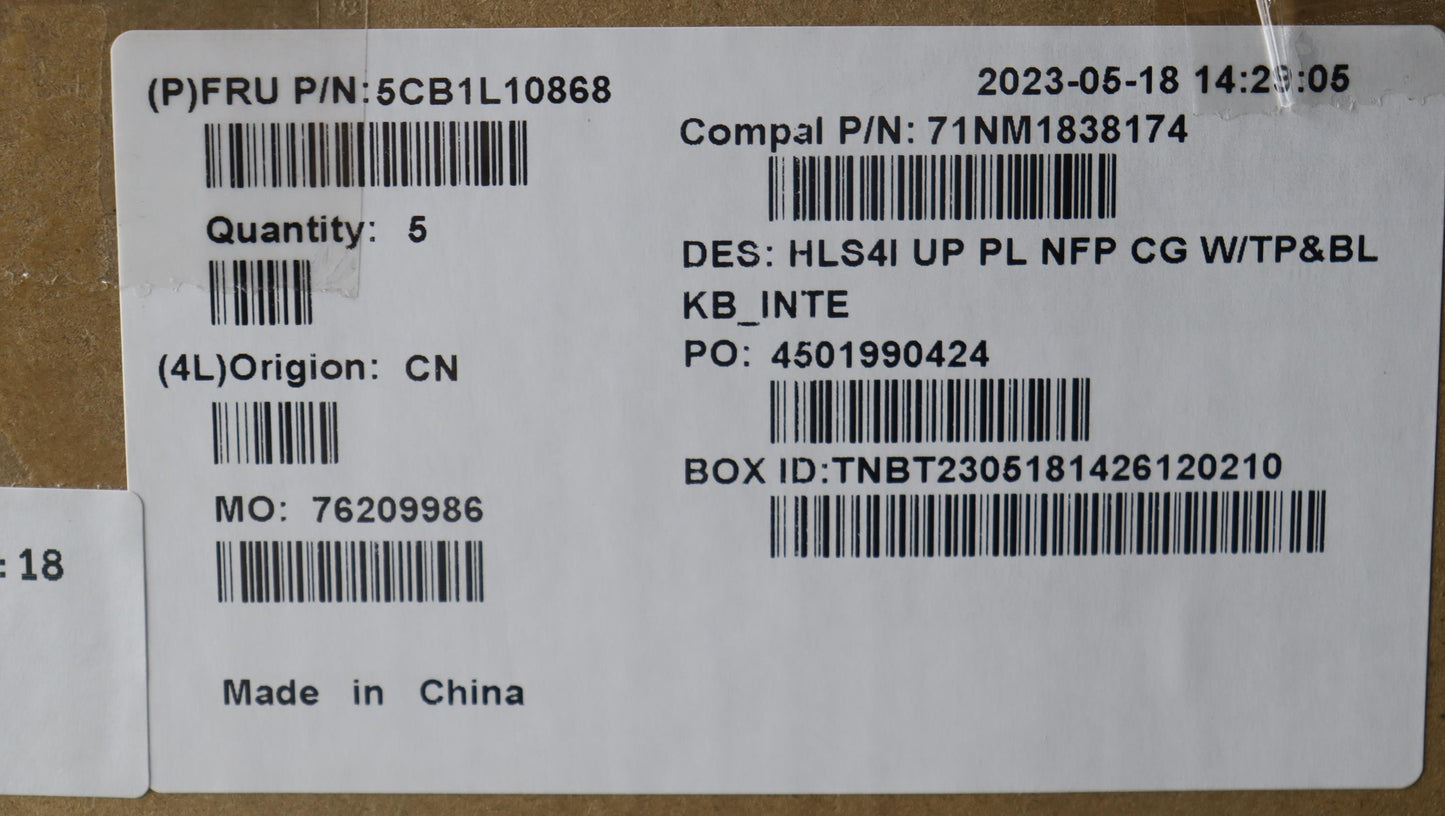 Lenovo Cover Upcase_Euroeng C82Xd Nfp - 5CB1L10868