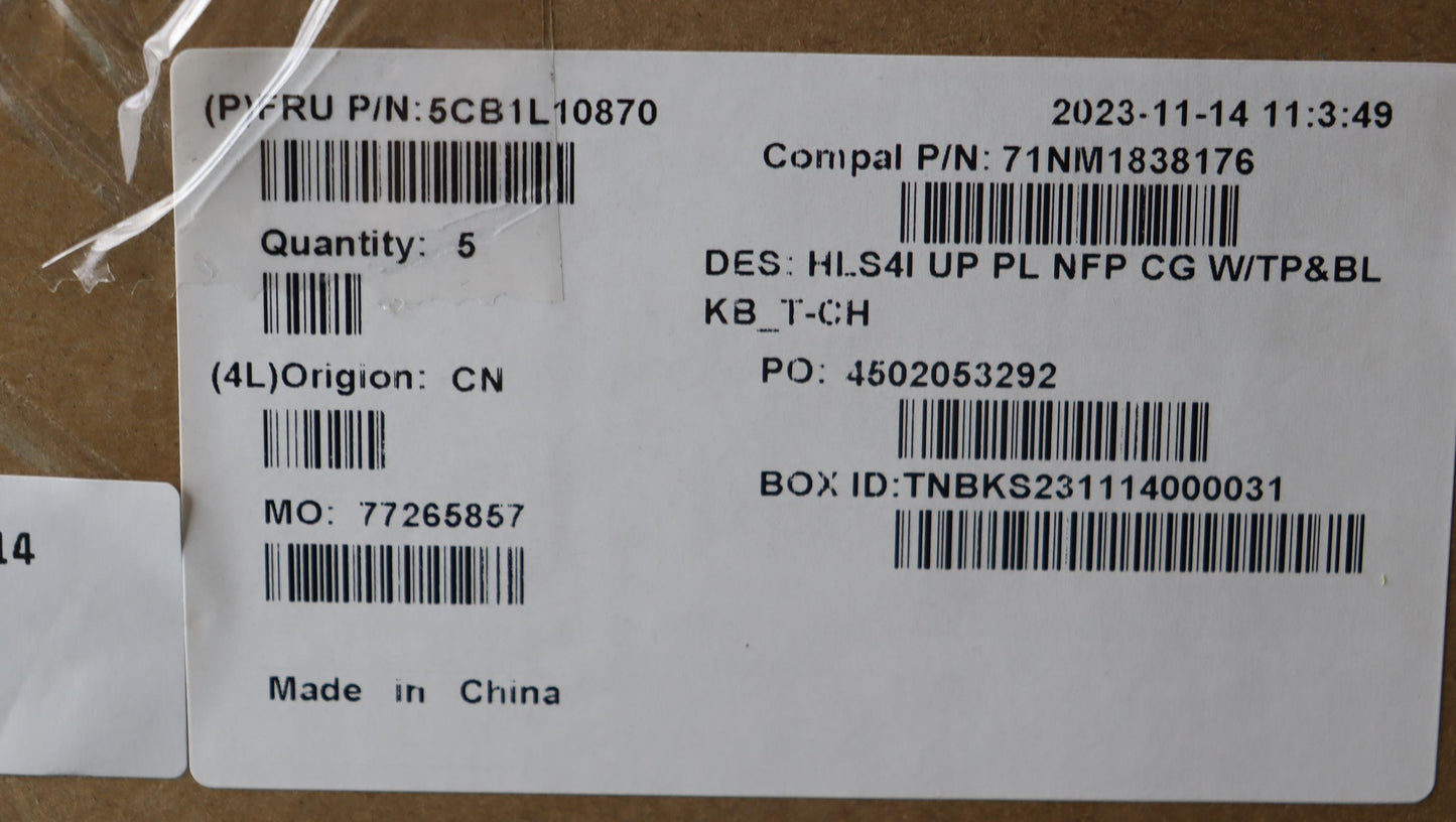 Lenovo Cover Uppercase_Tc C82Xd Nfp C - 5CB1L10870