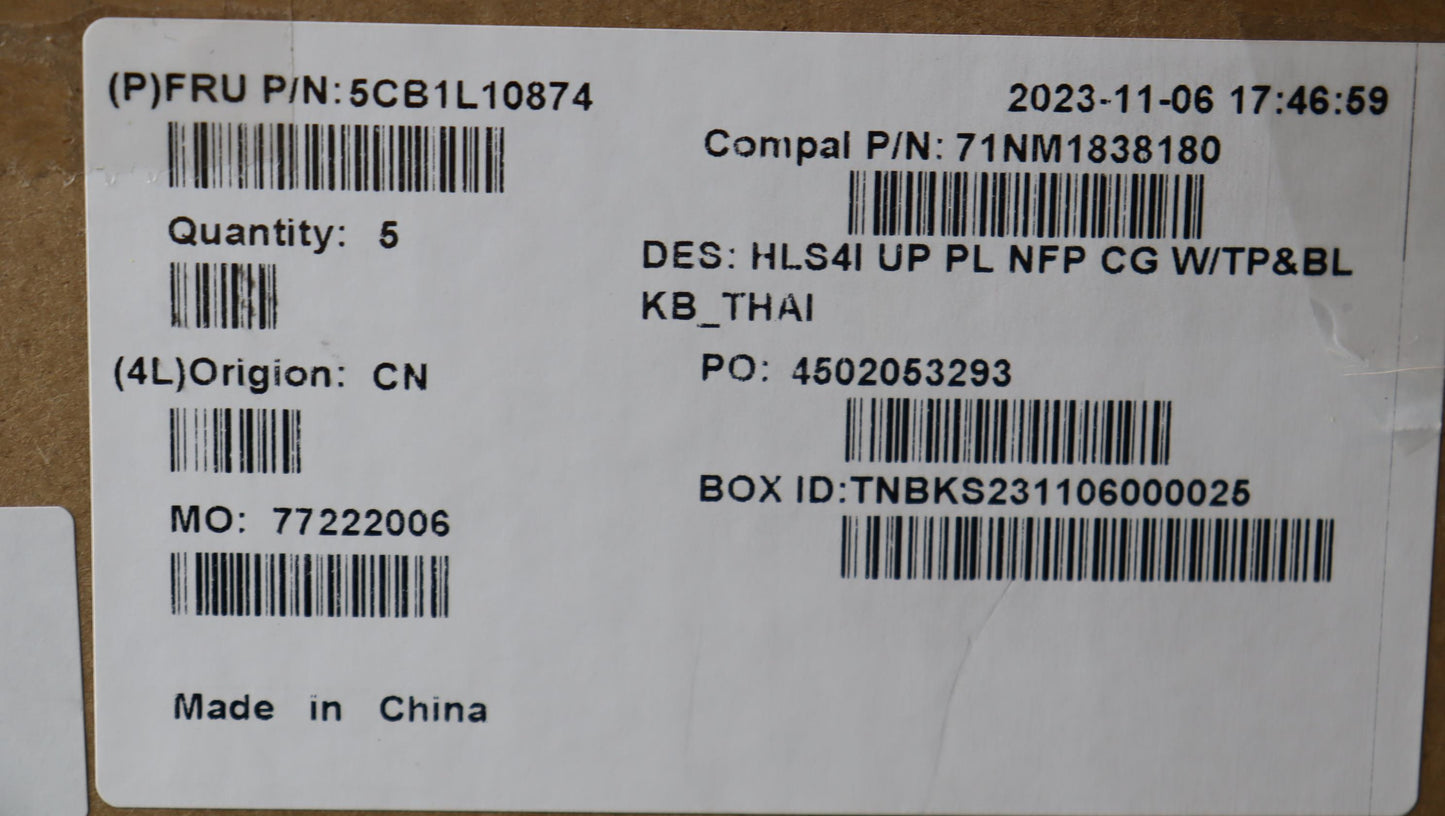 Lenovo Cover Uppercase_Thai C82Xd Nfp - 5CB1L10874