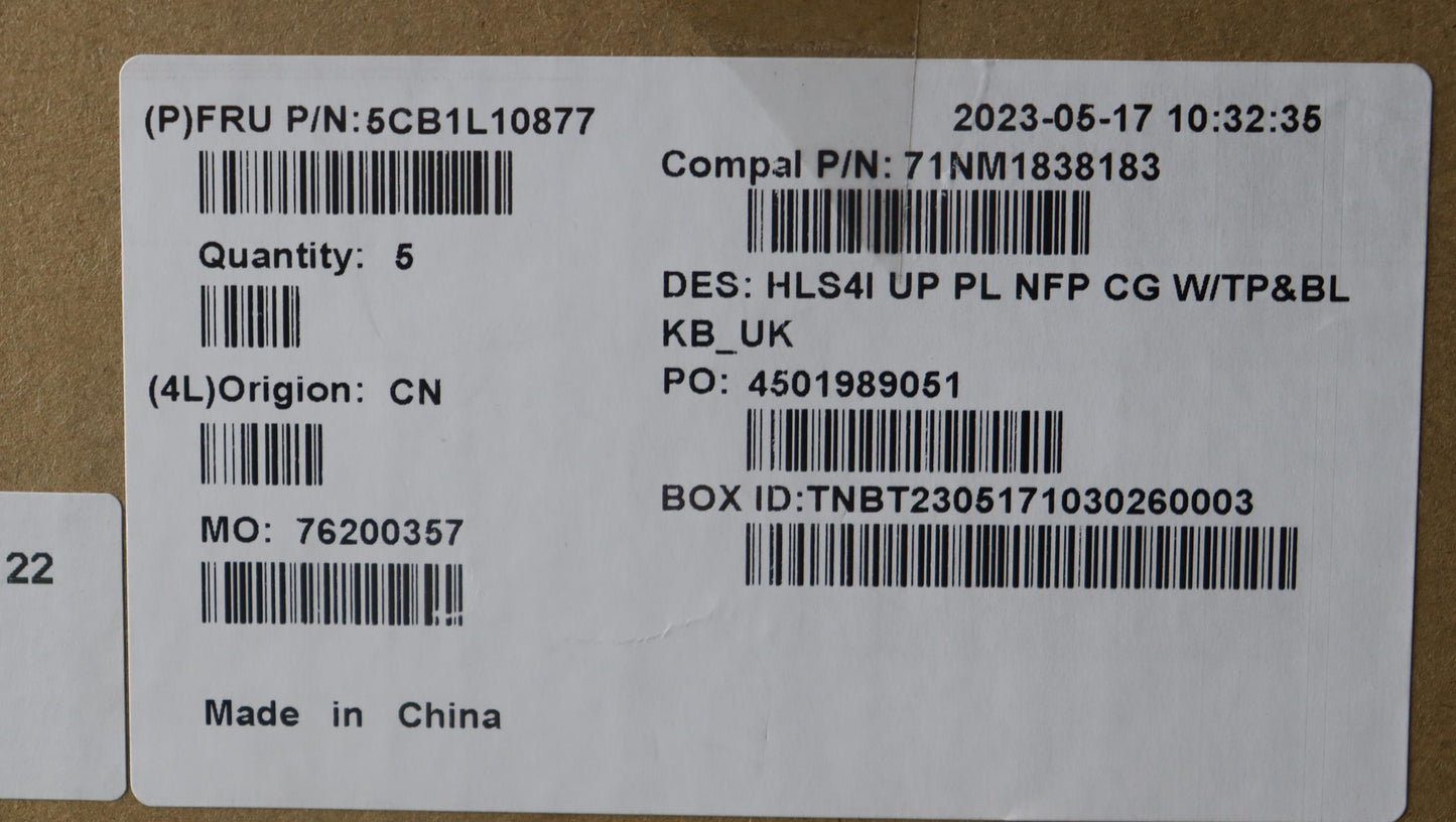 Lenovo Cover Uppercase_Uke C82Xd Nfp - 5CB1L10877