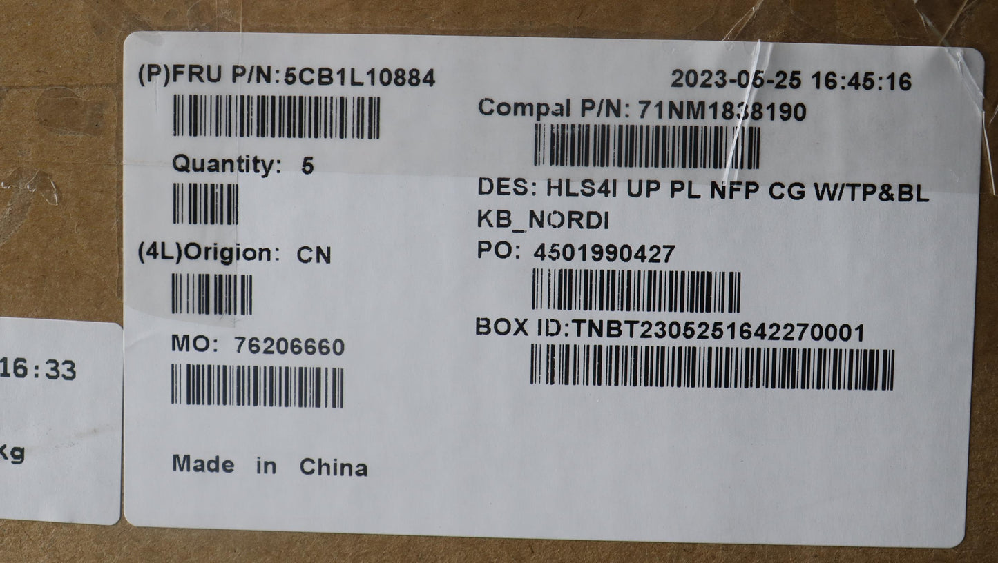 Lenovo Cover Upcase_Nordic C82Xd Nfp - 5CB1L10884